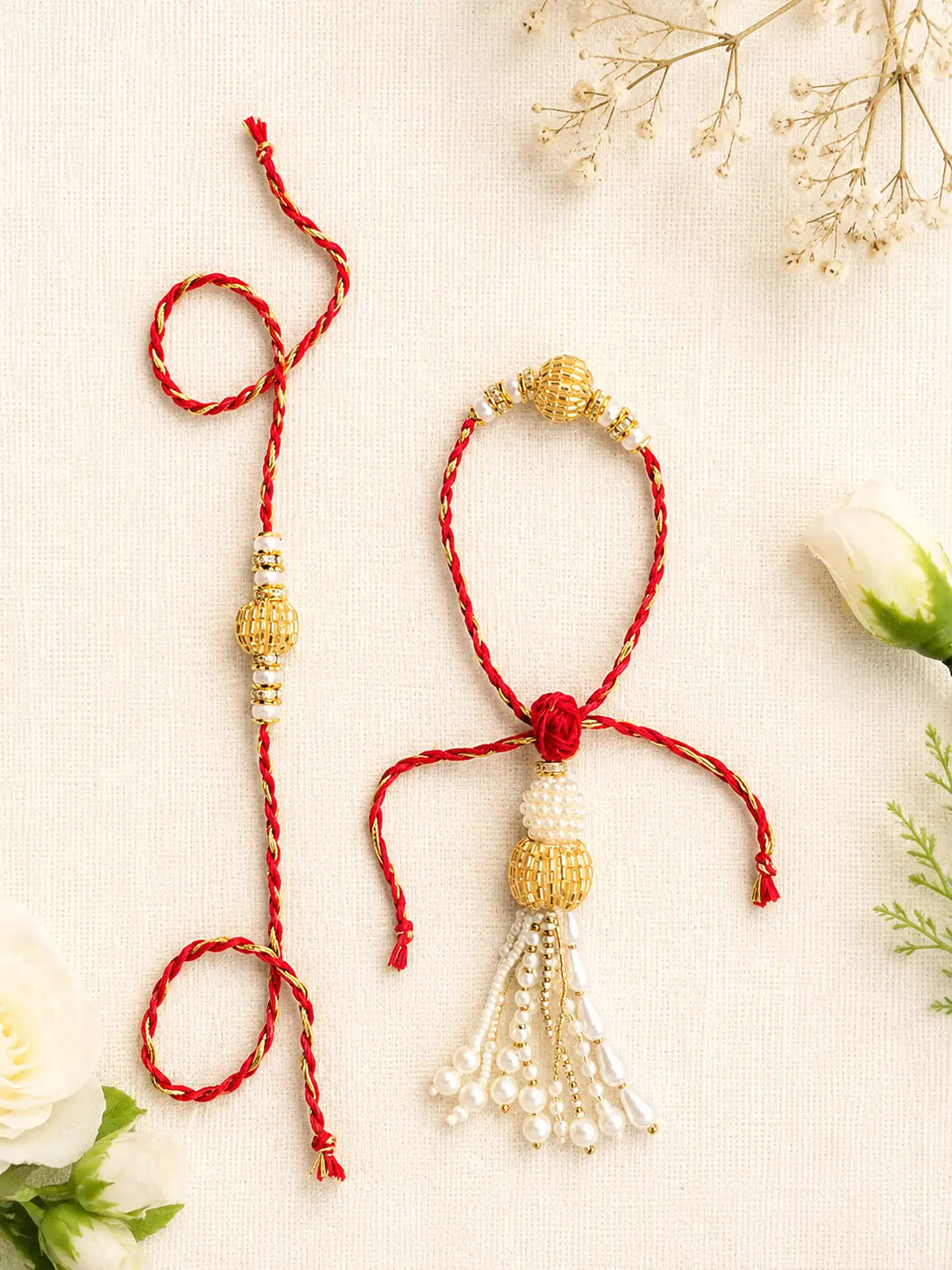 Bhai Bhabhi Lumba Rakhi BBL06 handmade Rakhi set by Naari Ratan
