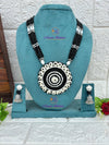 Kutchi Motira Neckpiece 02 Naari Ratan - black white beadwork necklace set