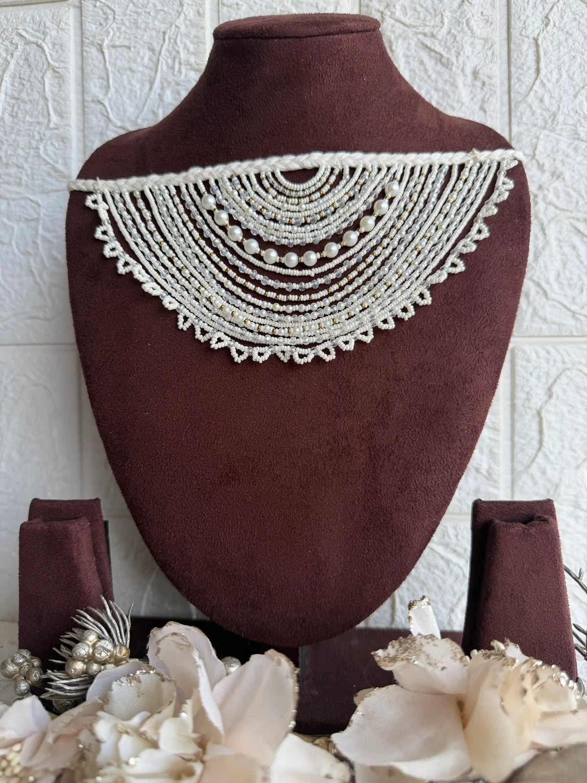Rangeeli Layered Neckpiece Handcrafted braided choker with silver oxidized statement pendant by Naari Ratan