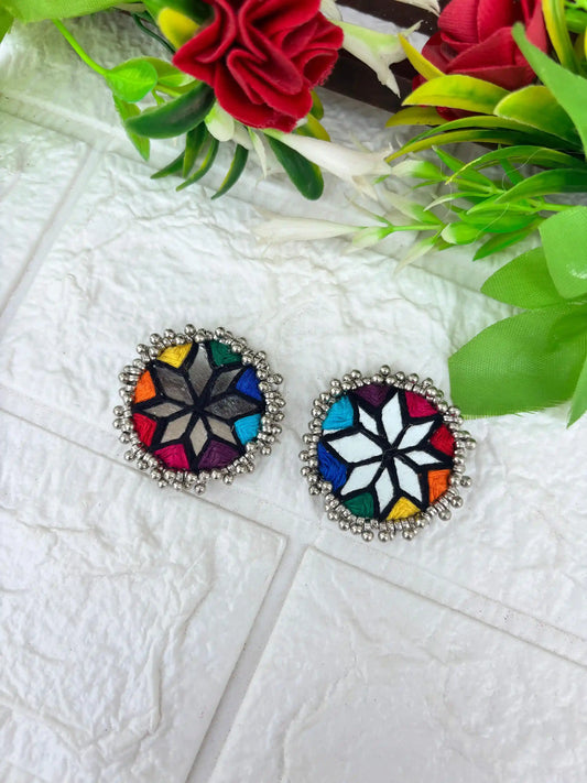 Rangeen Earrings By Naari Ratan Multicolour Mirror Work earrings