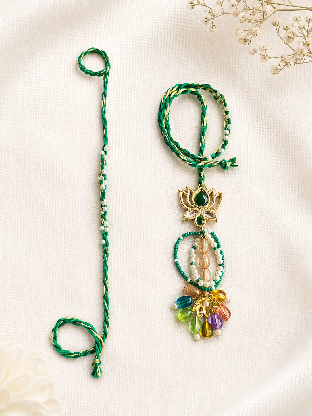 Bhai Bhabhi Lumba Rakhi BBL03 handmade Rakhi set by Naari Ratan