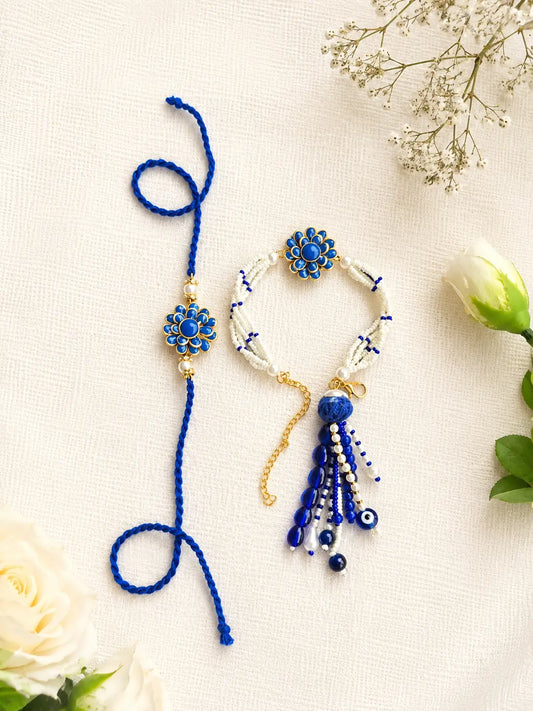 Bhai Bhabhi Lumba Rakhi BBL04 handmade Rakhi set by Naari Ratan