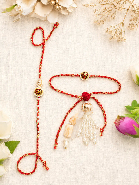 Bhai Bhabhi Lumba Rakhi BBL07 handmade Rakhi set by Naari Ratan