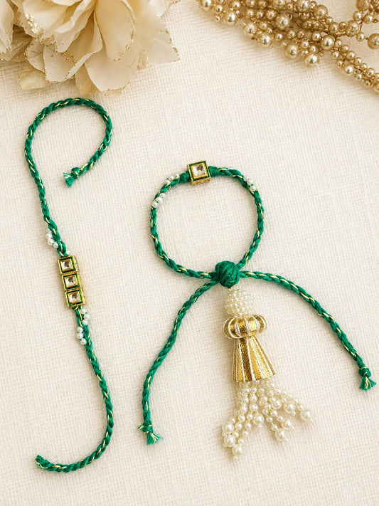 Bhai Bhabhi Lumba Rakhi BBL08 handmade Rakhi set by Naari Ratan
