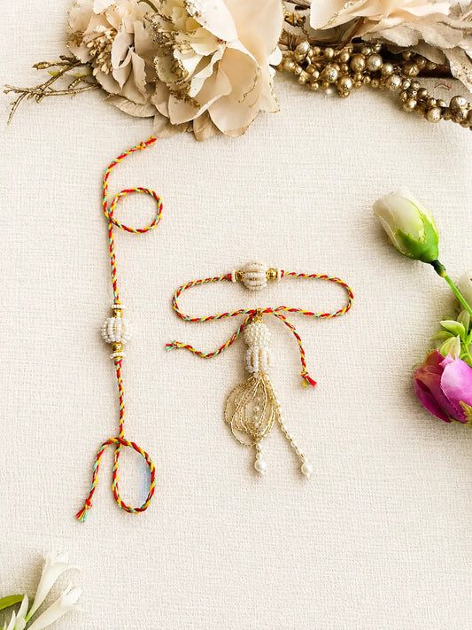 Bhai Bhabhi Lumba Rakhi BBL012handmade Rakhi set by Naari Ratan