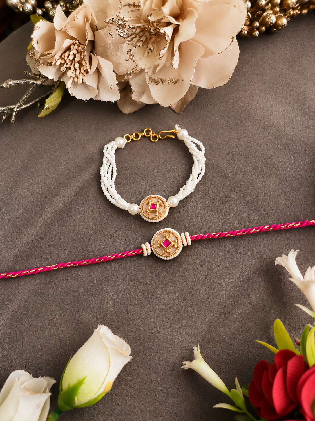Handmade Bhai Bhabhi Rakhi Pair RBB03 by Naari Ratan