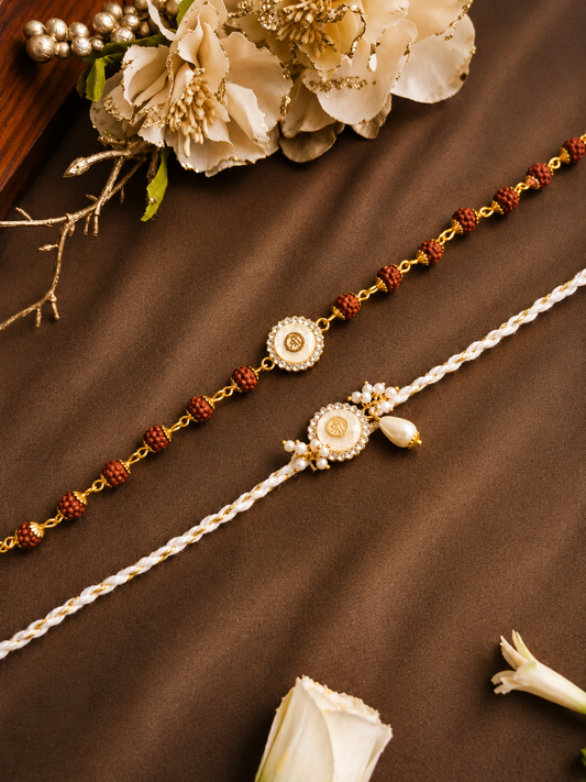 Handmade Bhai Bhabhi Rakhi Pair RBB09 by Naari Ratan