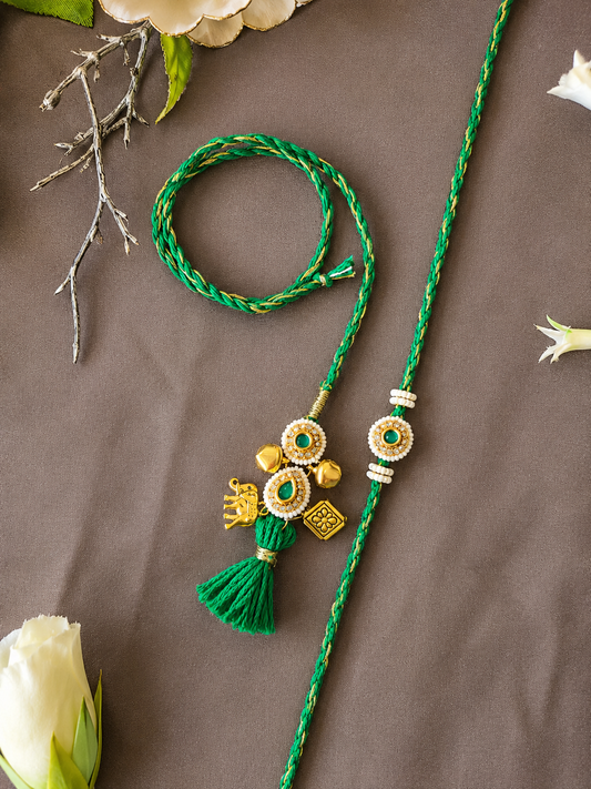 Handmade Bhai Bhabhi Rakhi Pair RBB14 by Naari Ratan