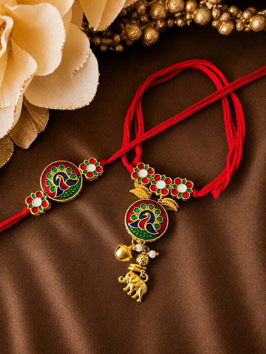 Handmade Bhai Bhabhi Rakhi Pair RBB16 by Naari Ratan