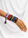 Handmade multicolor thread bangles with beads, shells and mirror work by Naari Ratan – Bangles B03
